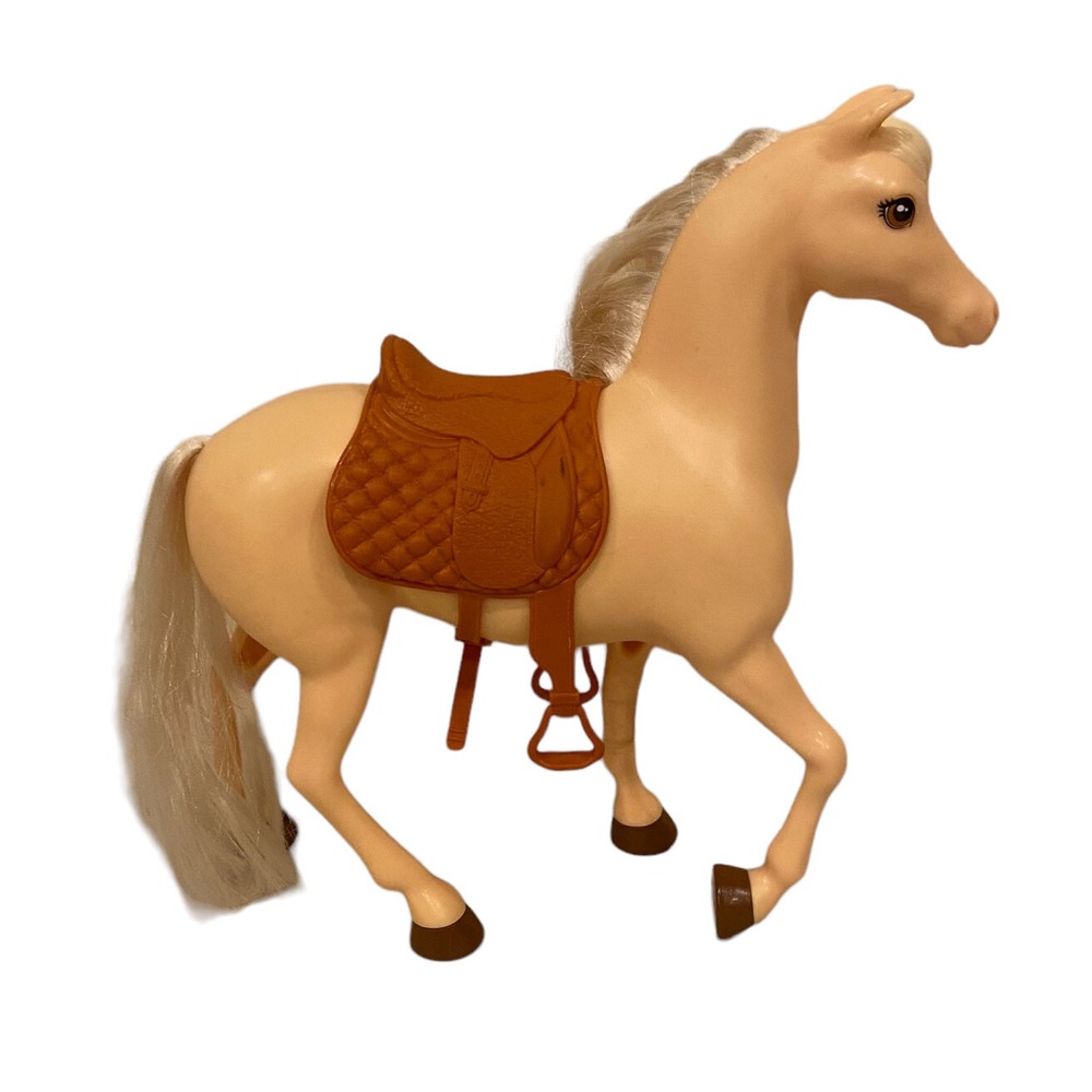 Barbie Blonde Riding Horse‎ w/Brown Saddle